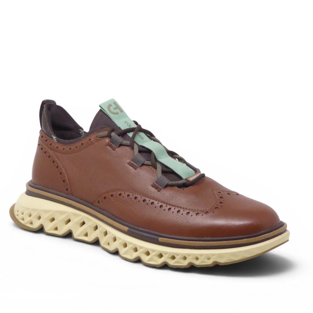 Cole Haan Mens 5.Zerogrand Wingtip Oxford British Tan Leather C36511 Size 13 - Picture 2 of 10